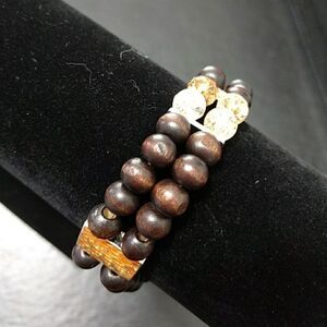 Brown bracelet and matching earring set